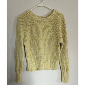 Free People cropped linen blend crewneck sweater size XS